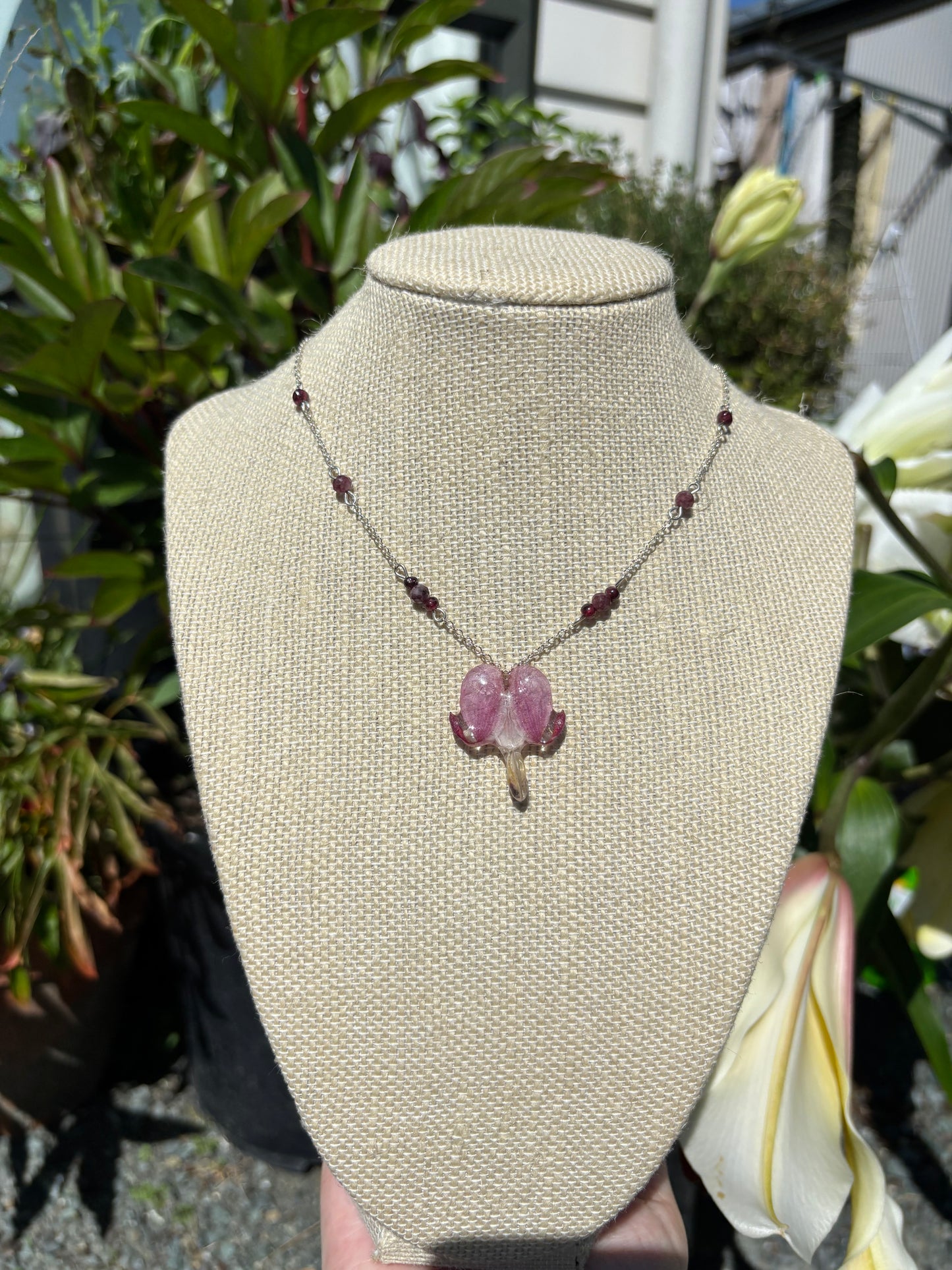 Bleeding heart Garnet Necklace