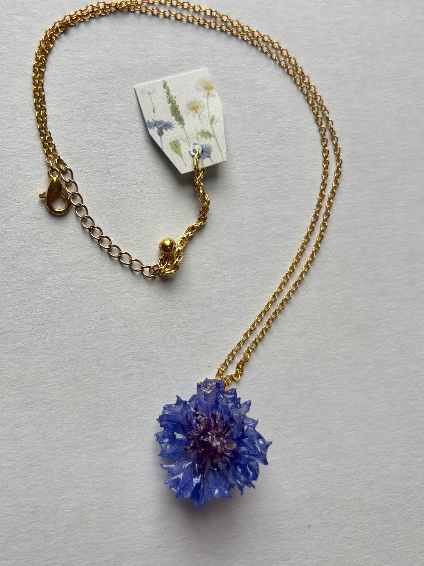 Blue Cornflower Necklace