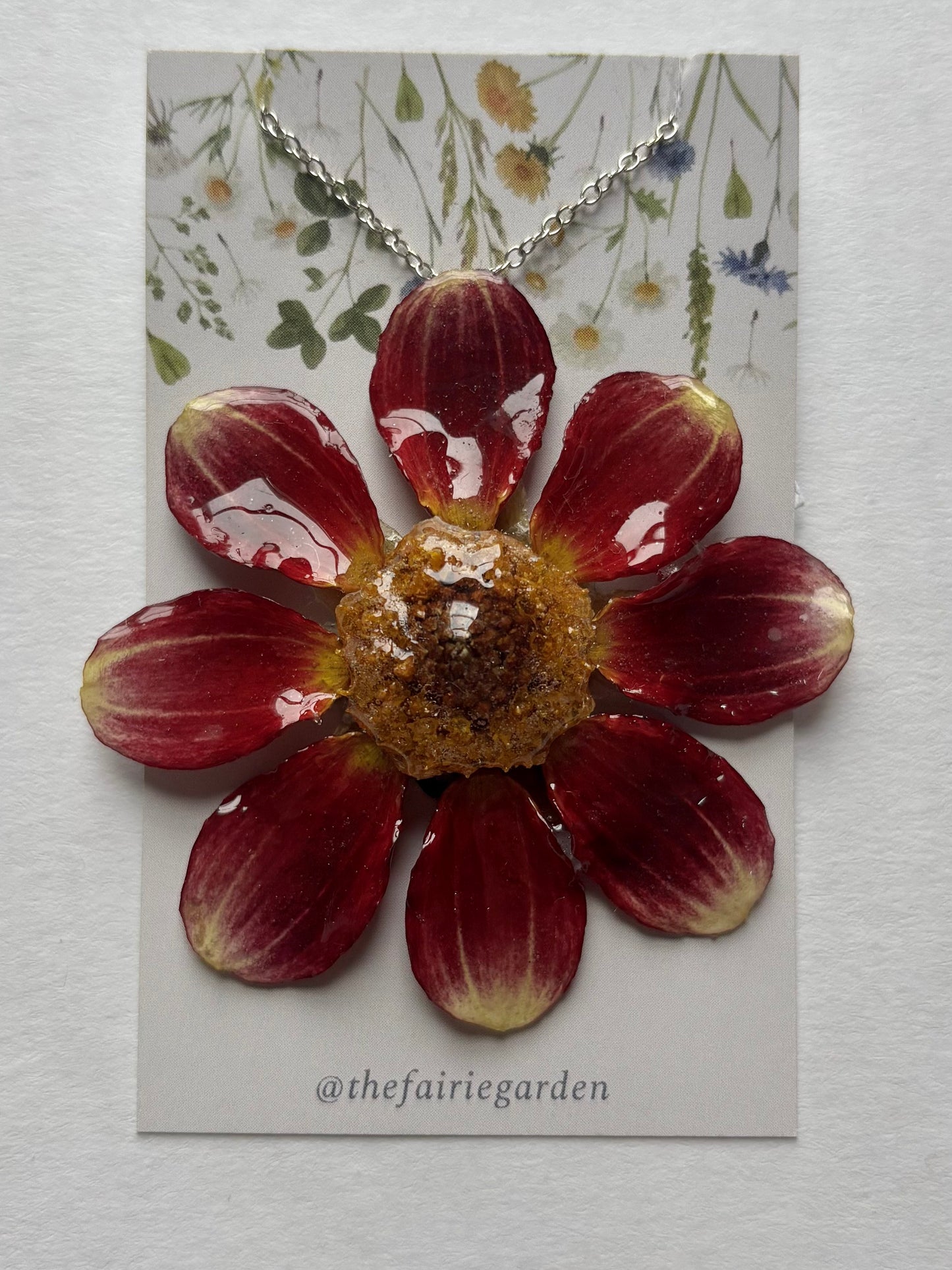 Red Dahlia Necklace