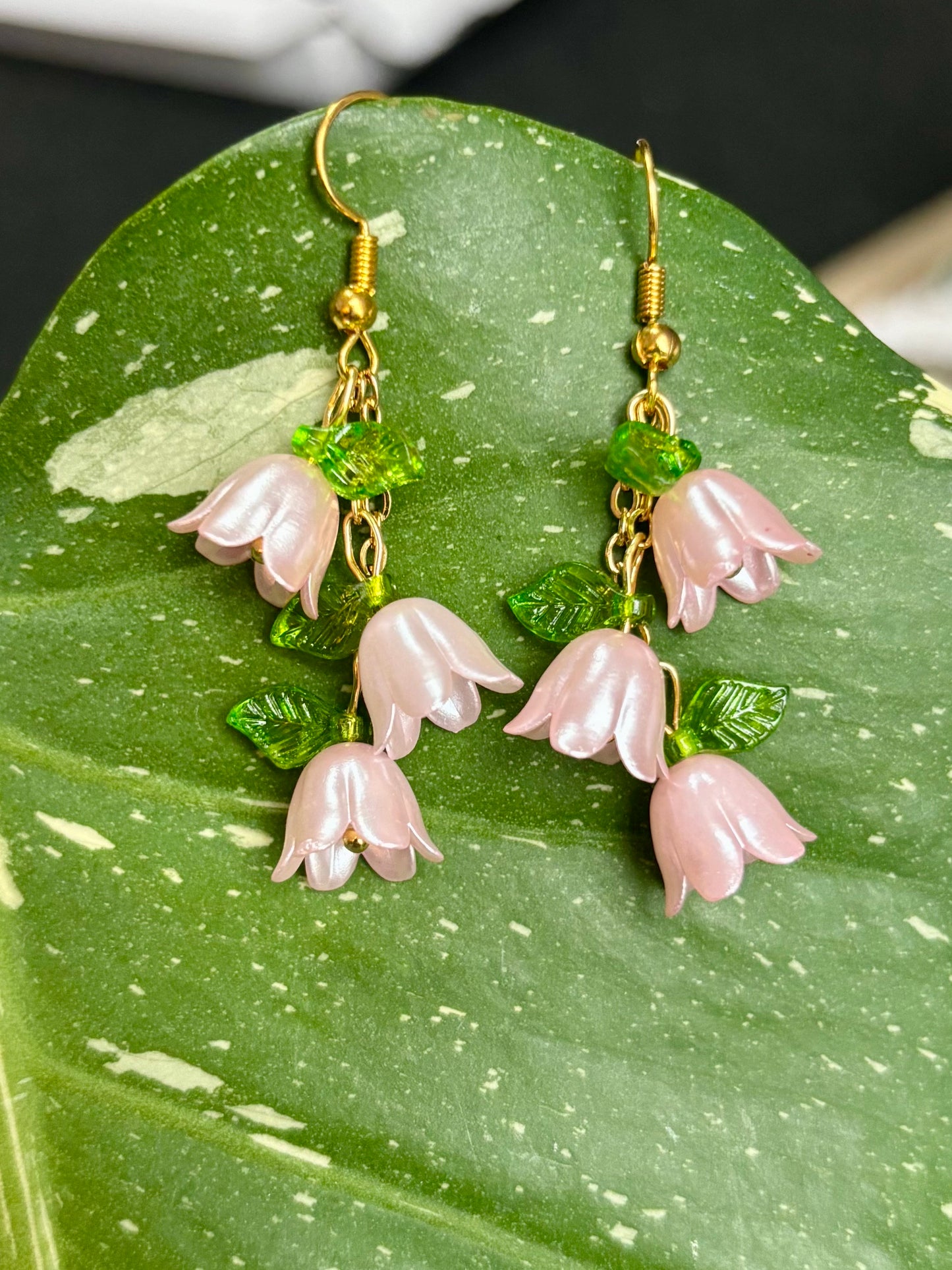 Pink Bluebell earrings