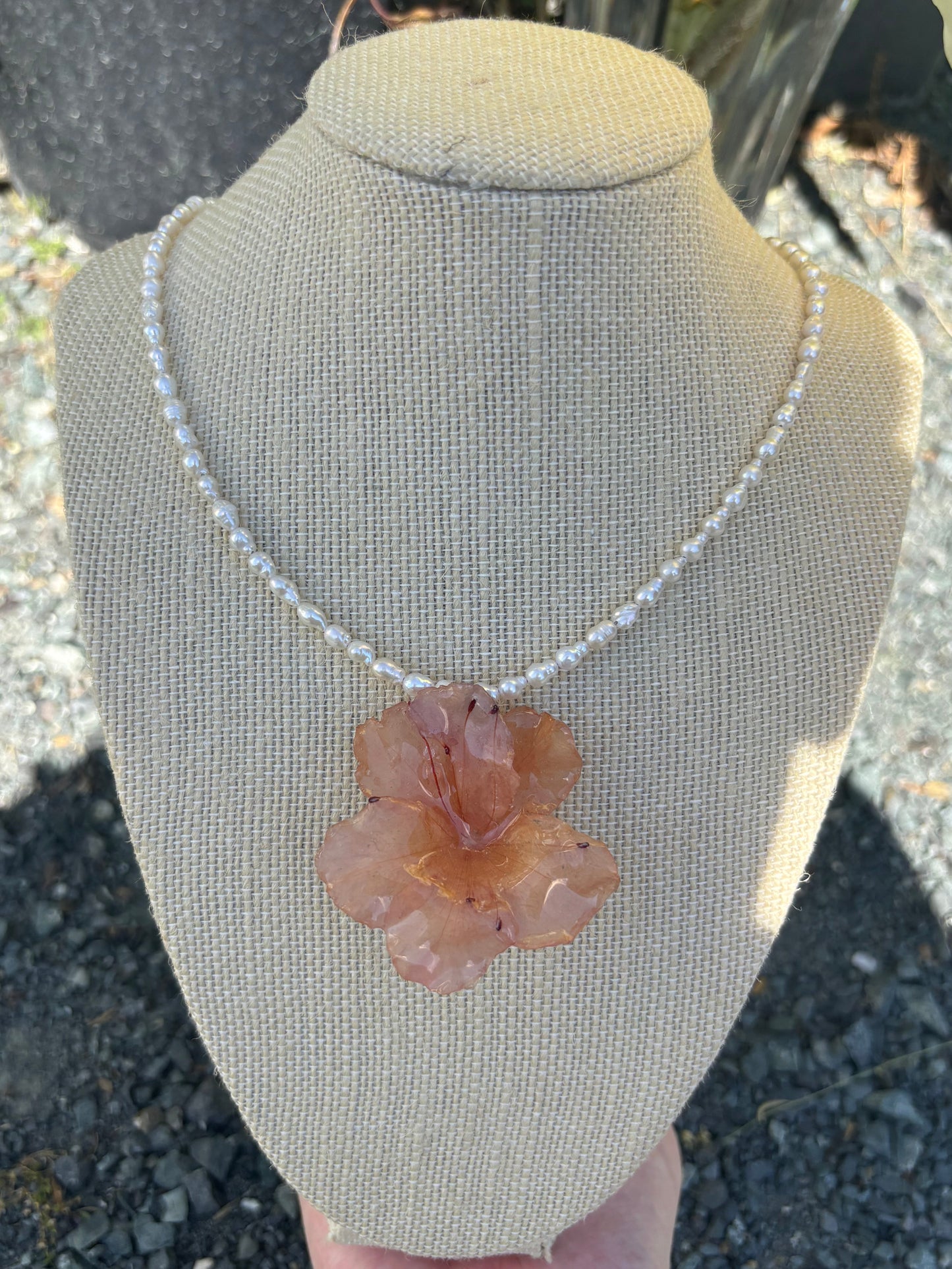 Azalea and Pearl Necklace