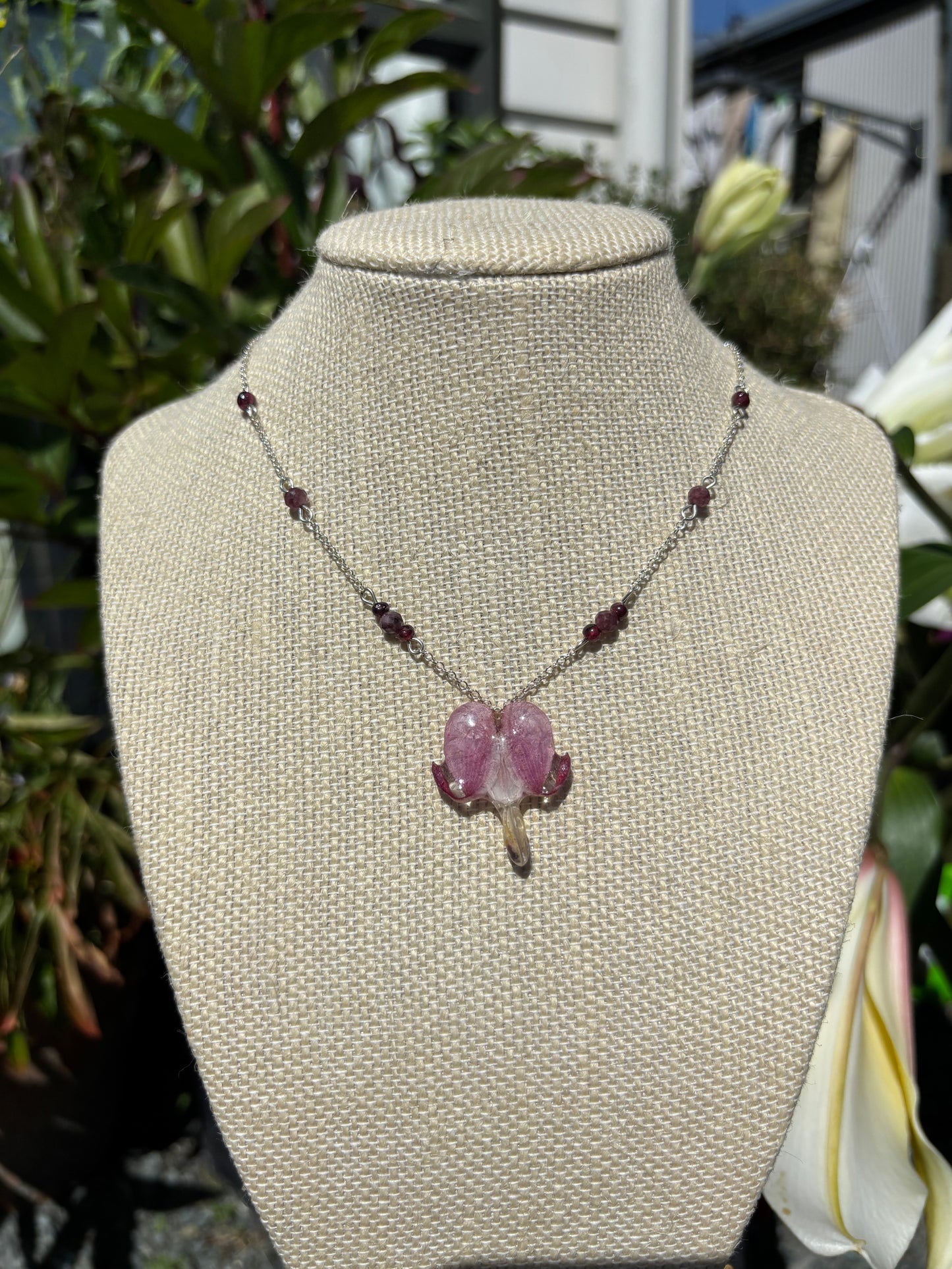 Bleeding heart Garnet Necklace