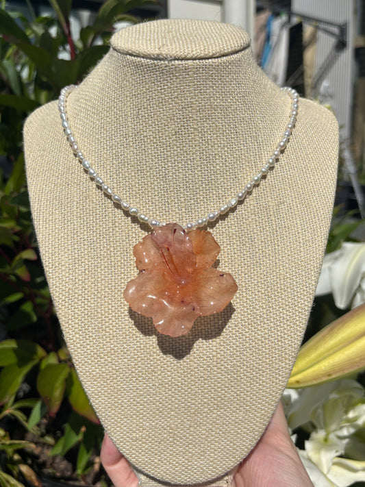 Azalea and Pearl Necklace