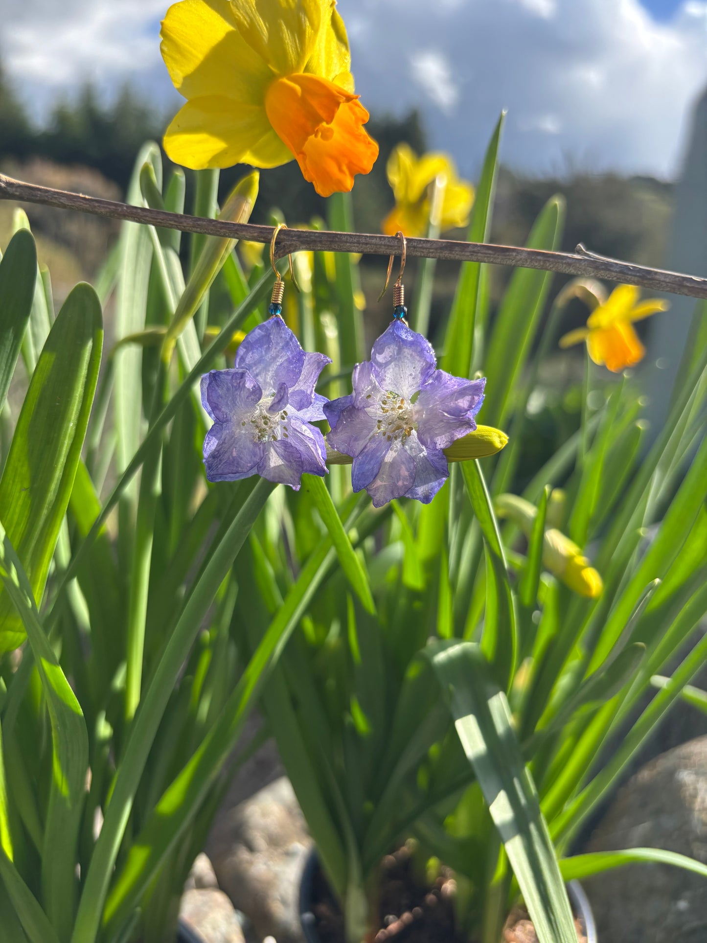 Delphinium earrings