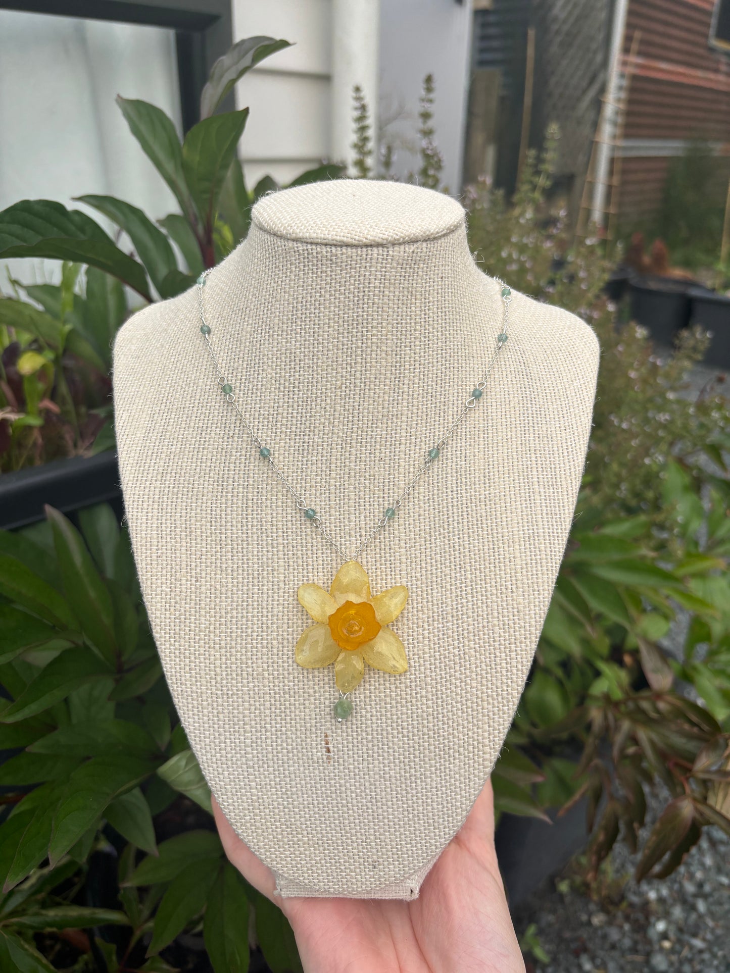 Tourmaline, Apatite and Daffodil Necklace