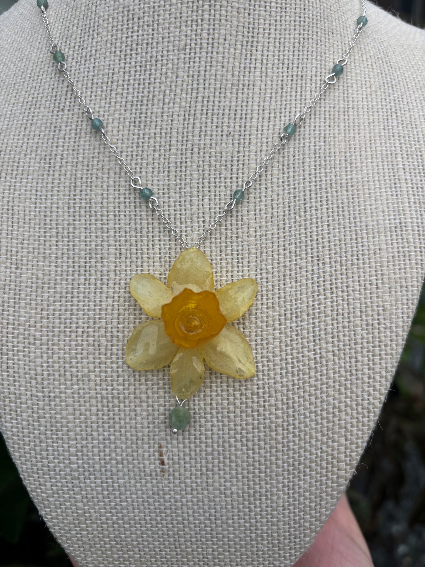 Tourmaline, Apatite and Daffodil Necklace
