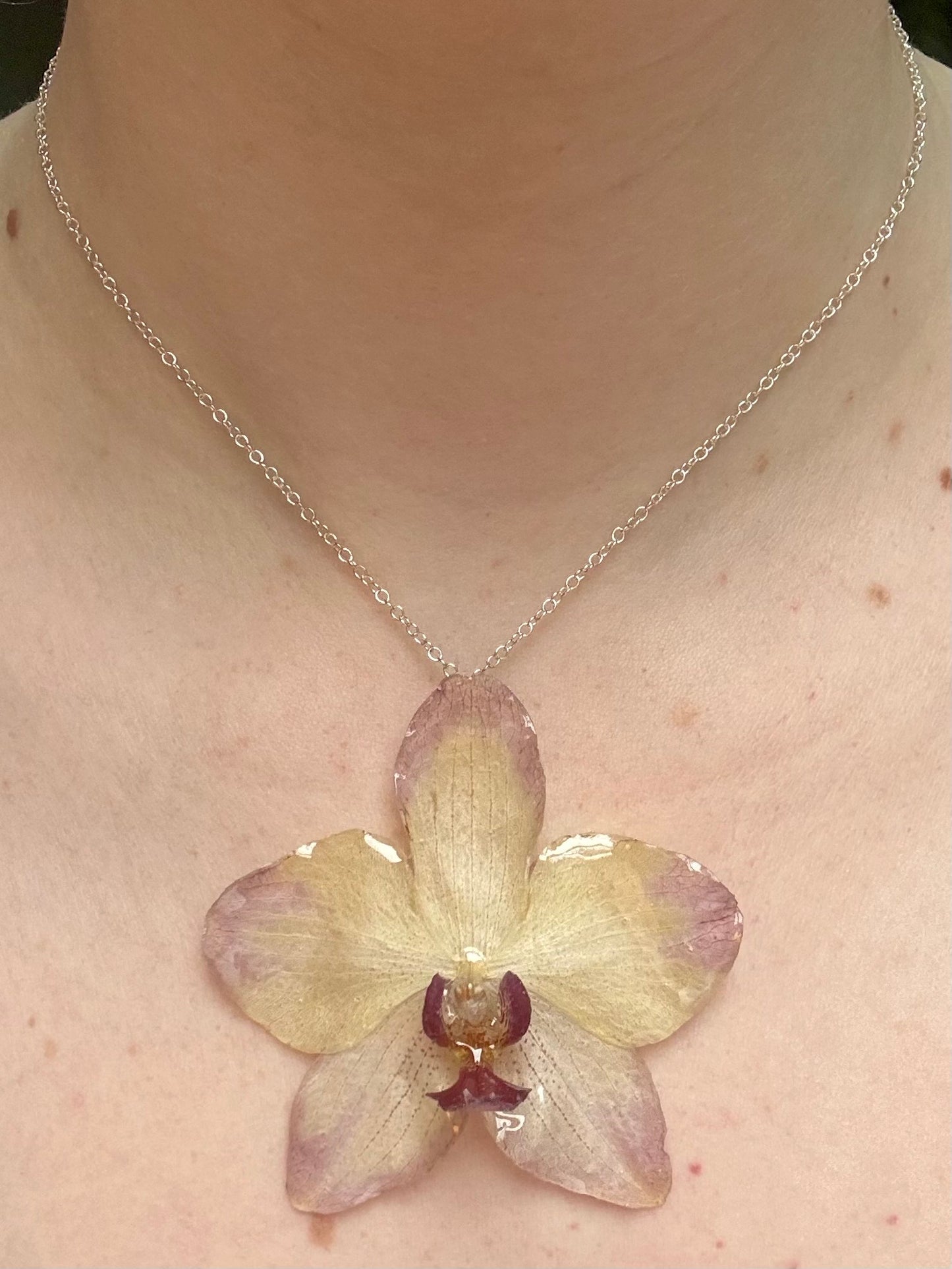 Yellow Orchid Necklace