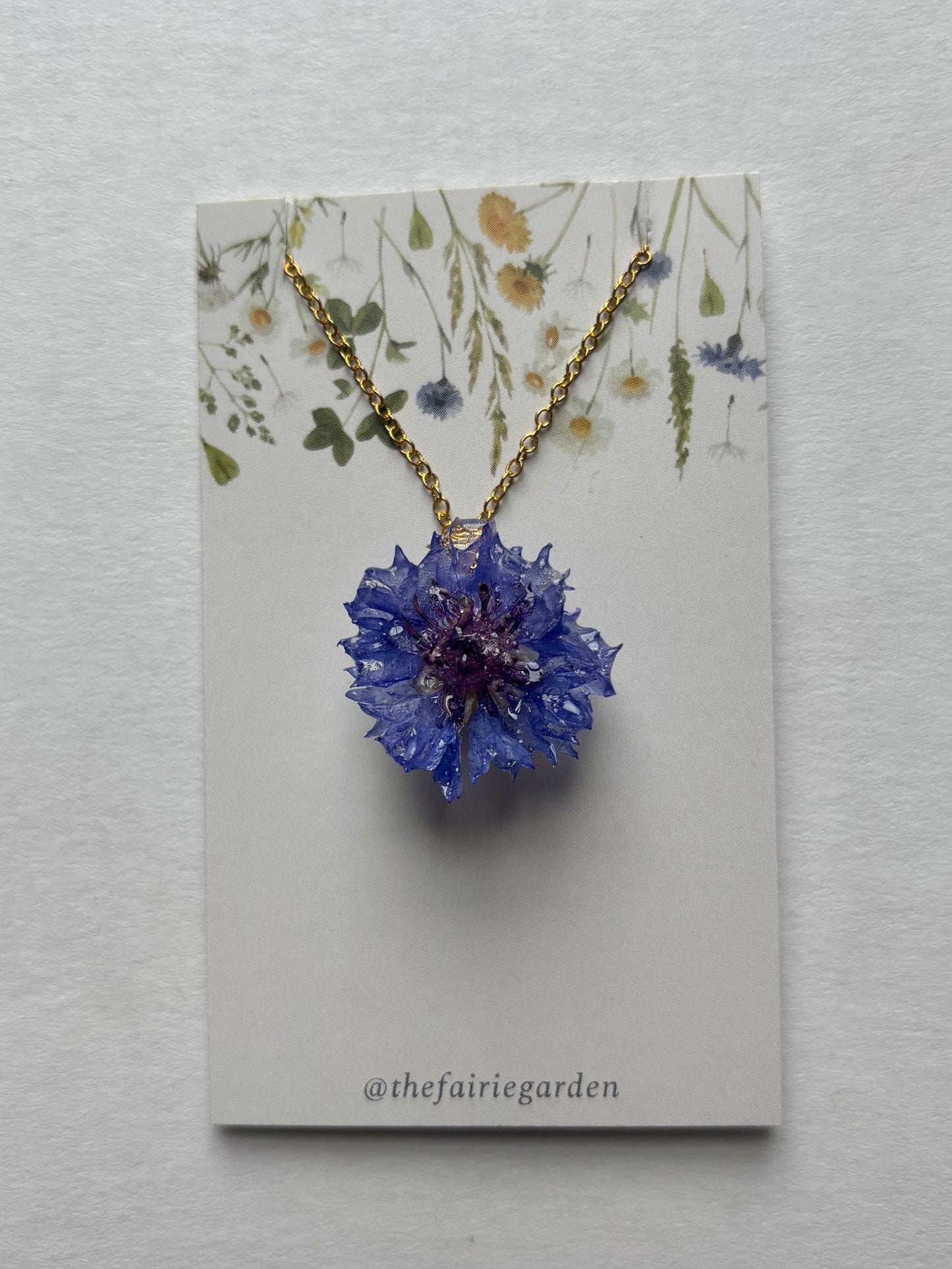 Blue Cornflower Necklace