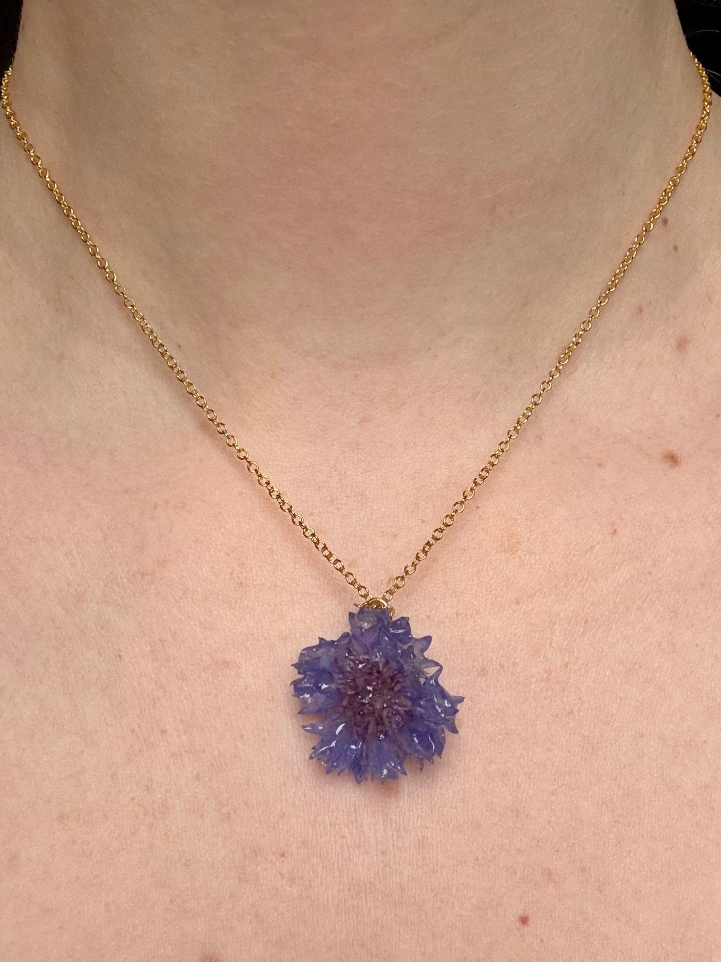 Blue Cornflower Necklace