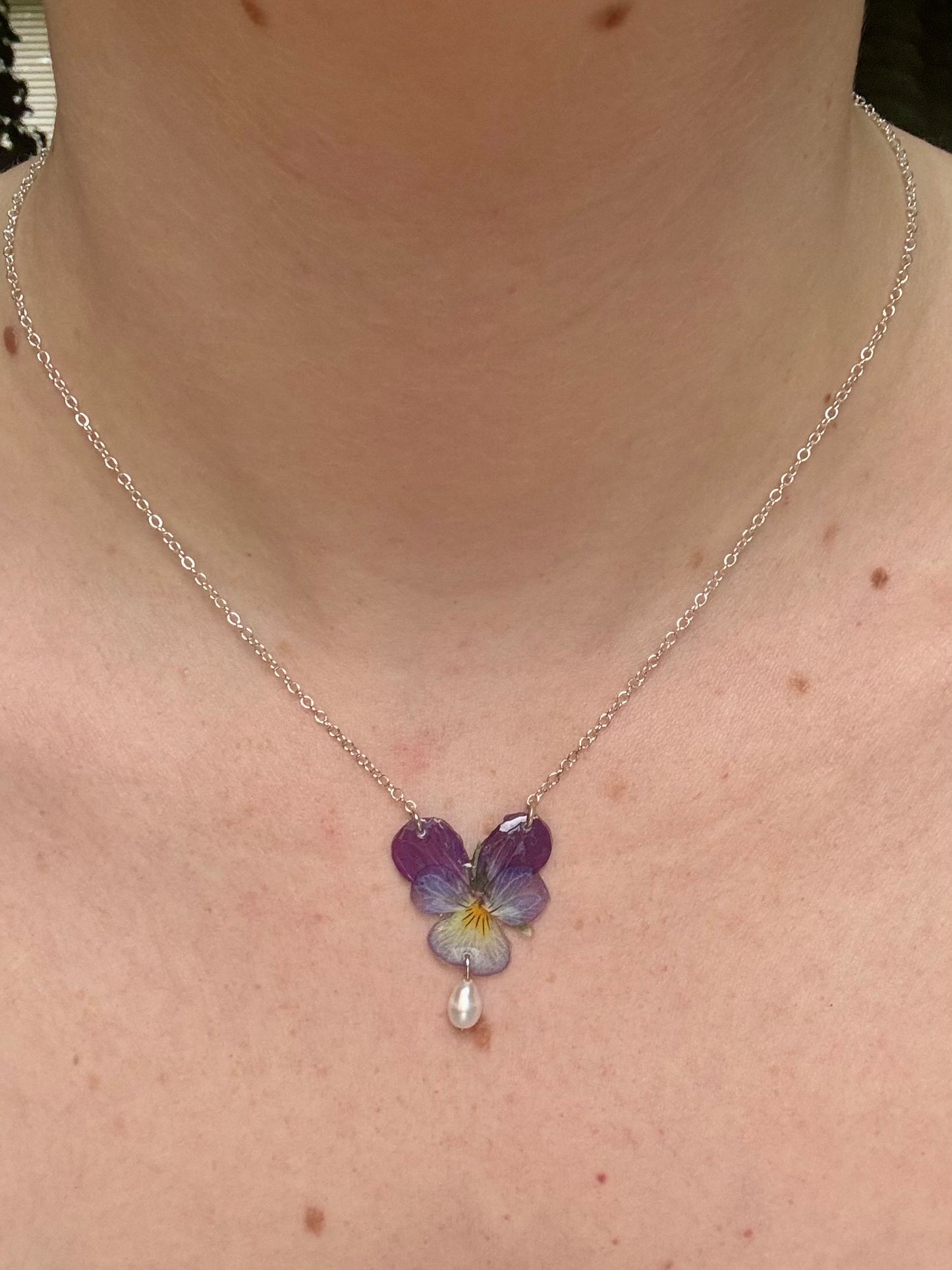 Viola and Pearl Necklace