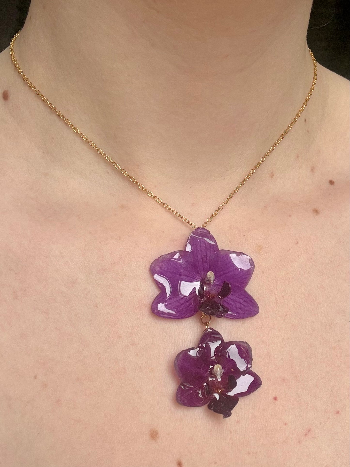 Double Orchid Necklace