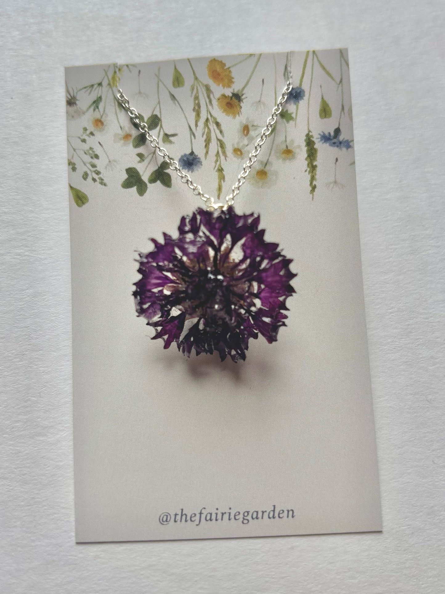 Purple Cornflower Necklace