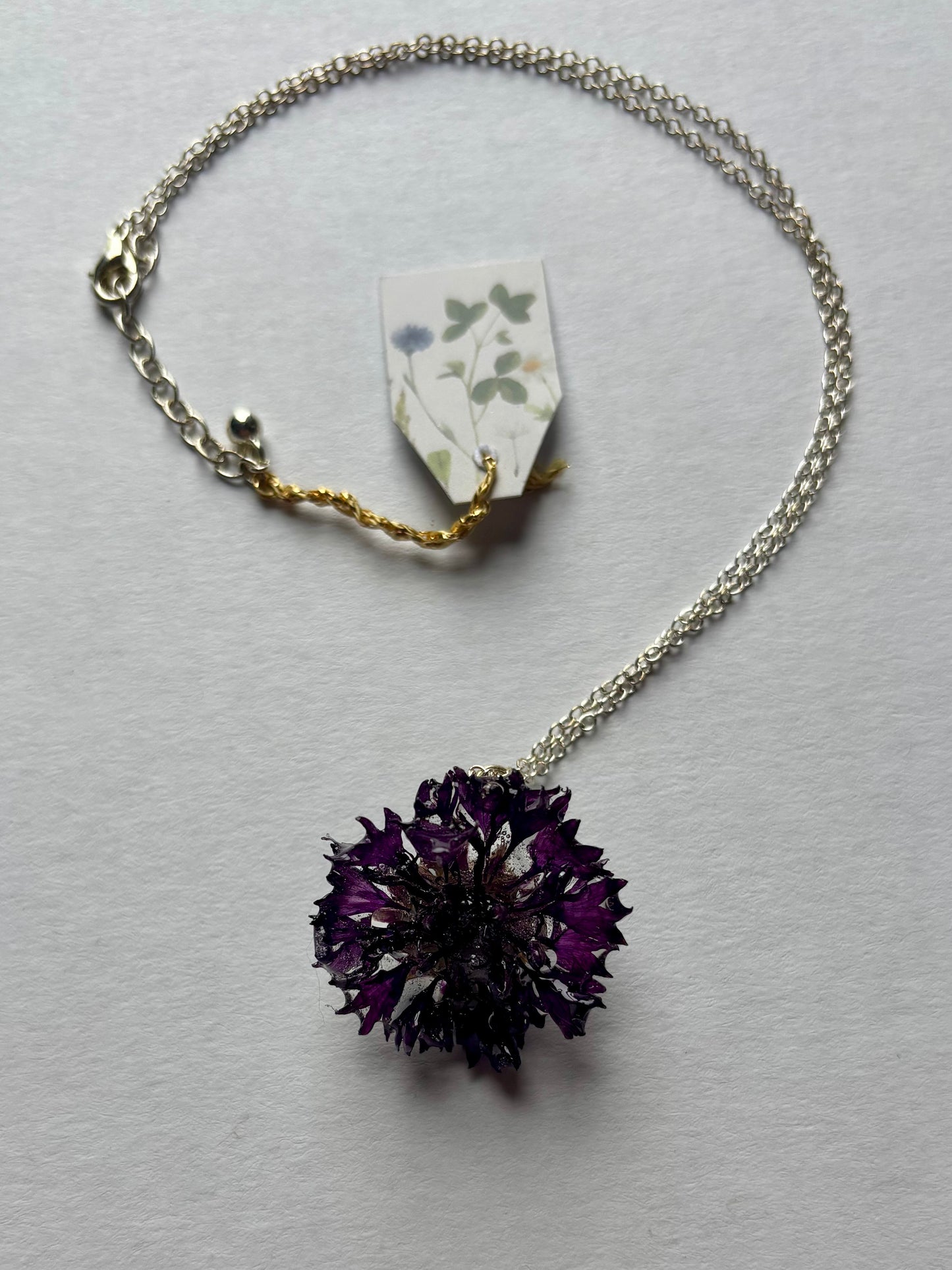 Purple Cornflower Necklace