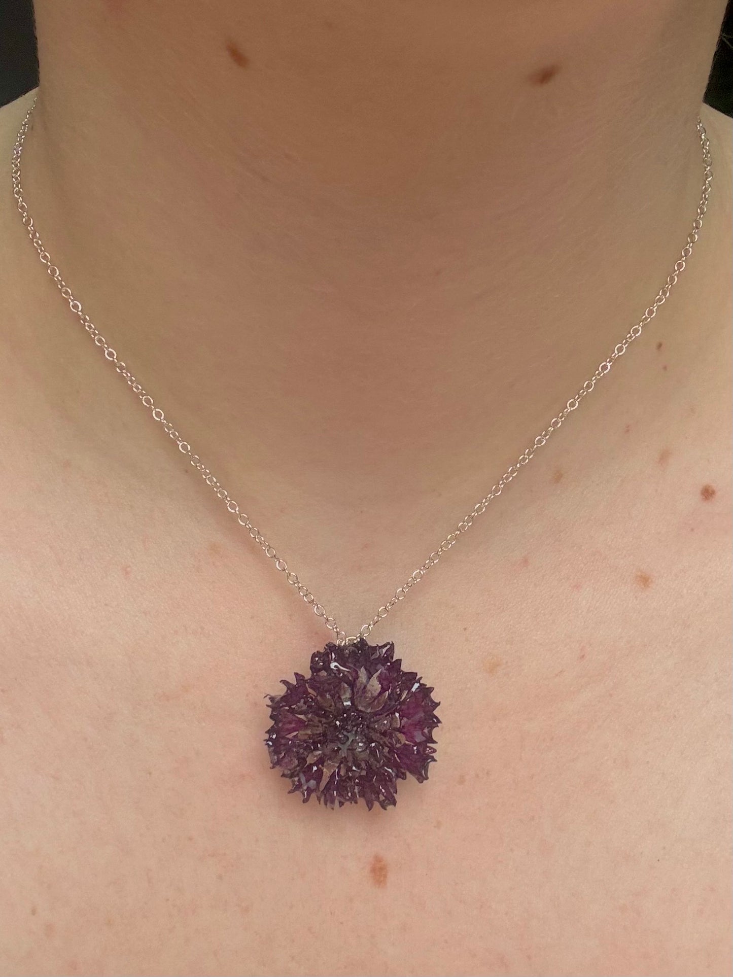 Purple Cornflower Necklace