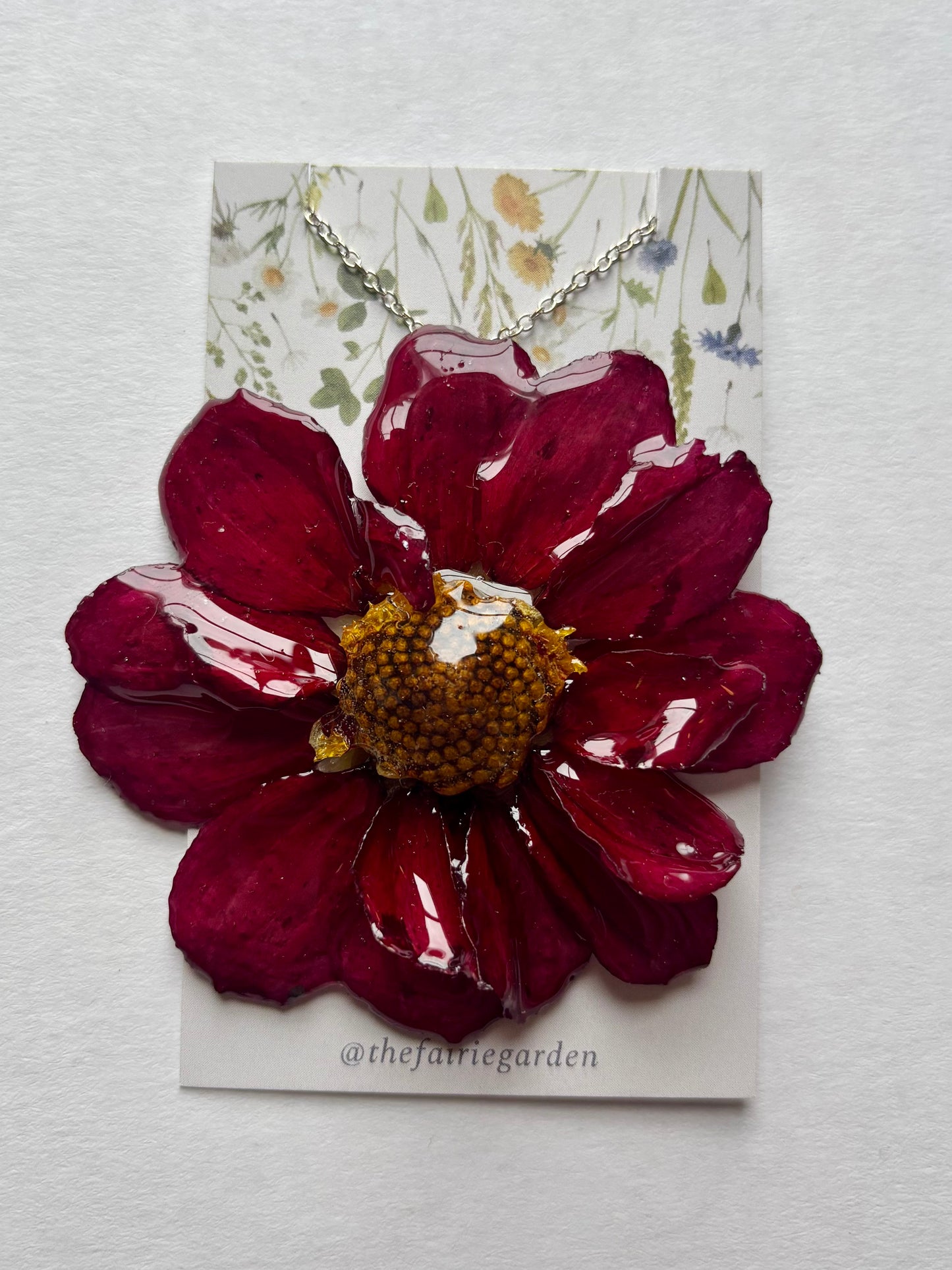 Red Dahlia Necklace