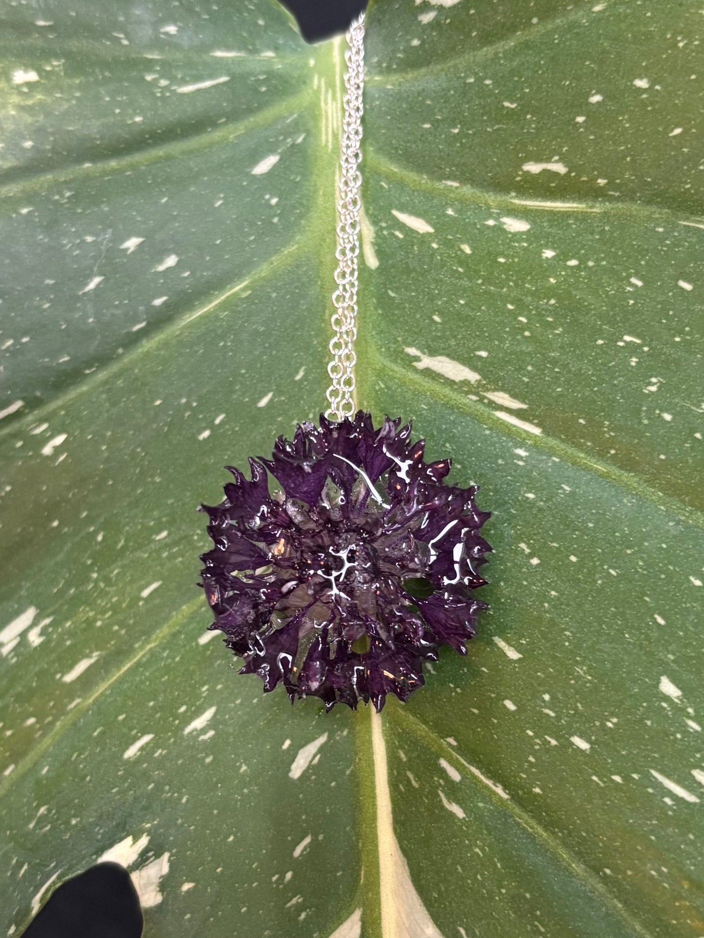 Purple Cornflower Necklace