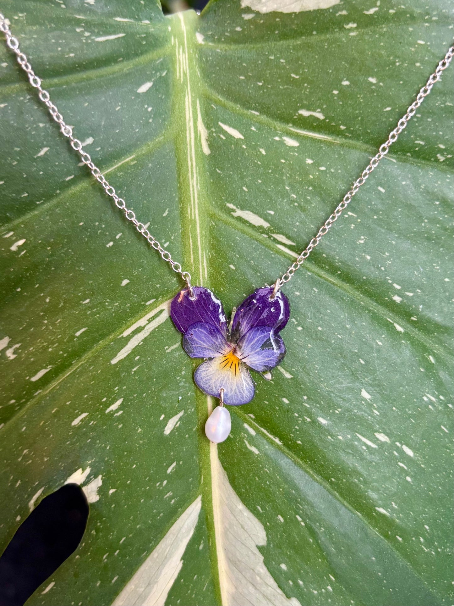 Viola and Pearl Necklace