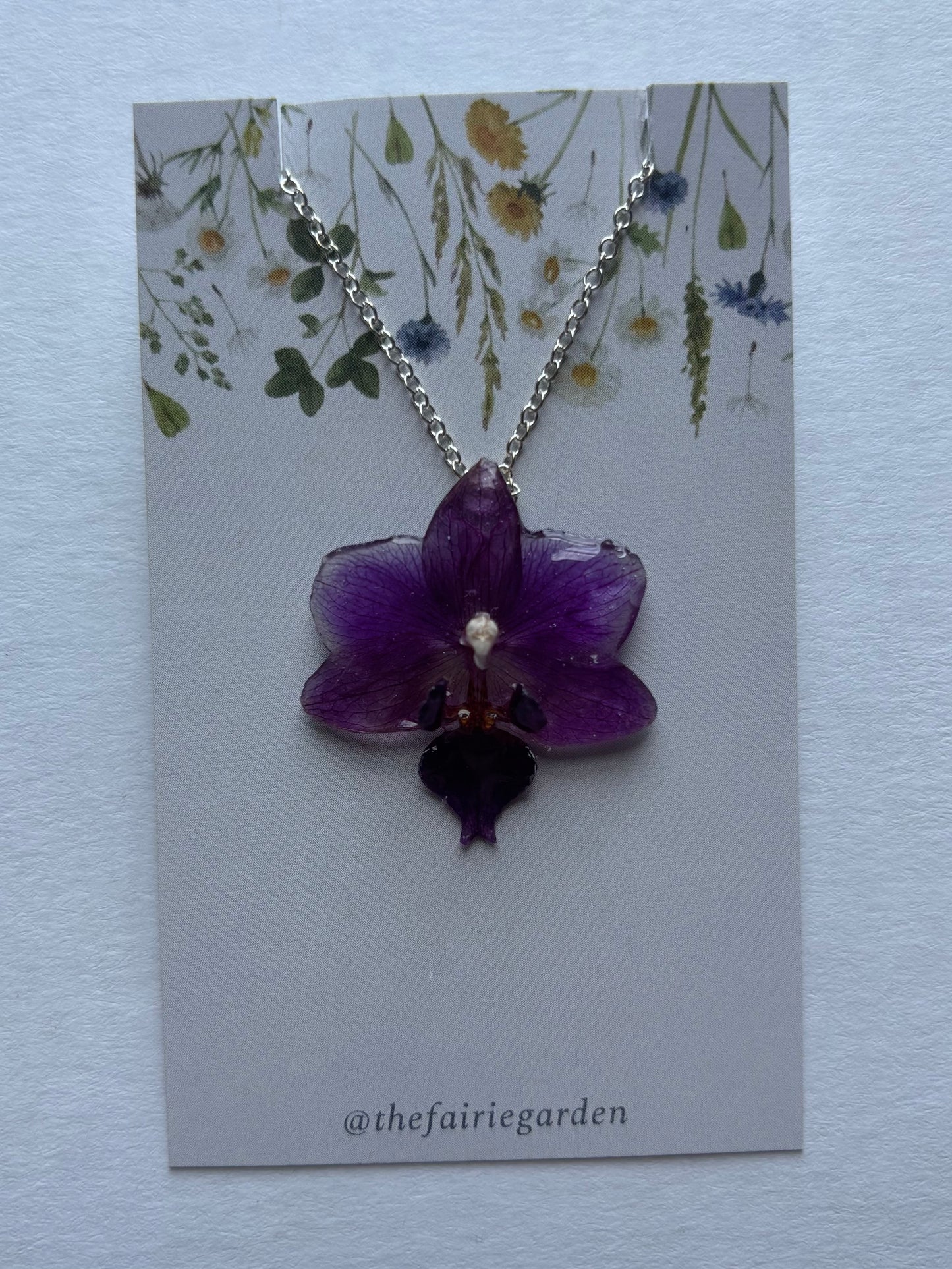 Orchid Necklace - Silver