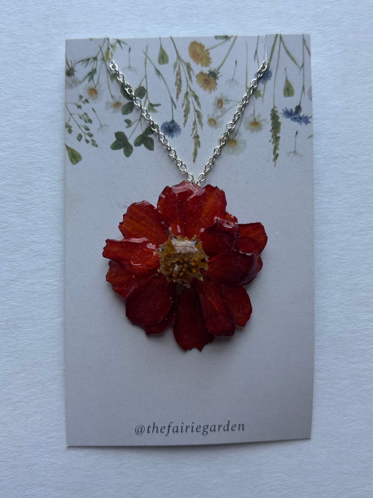 Orange Zinnia Necklace