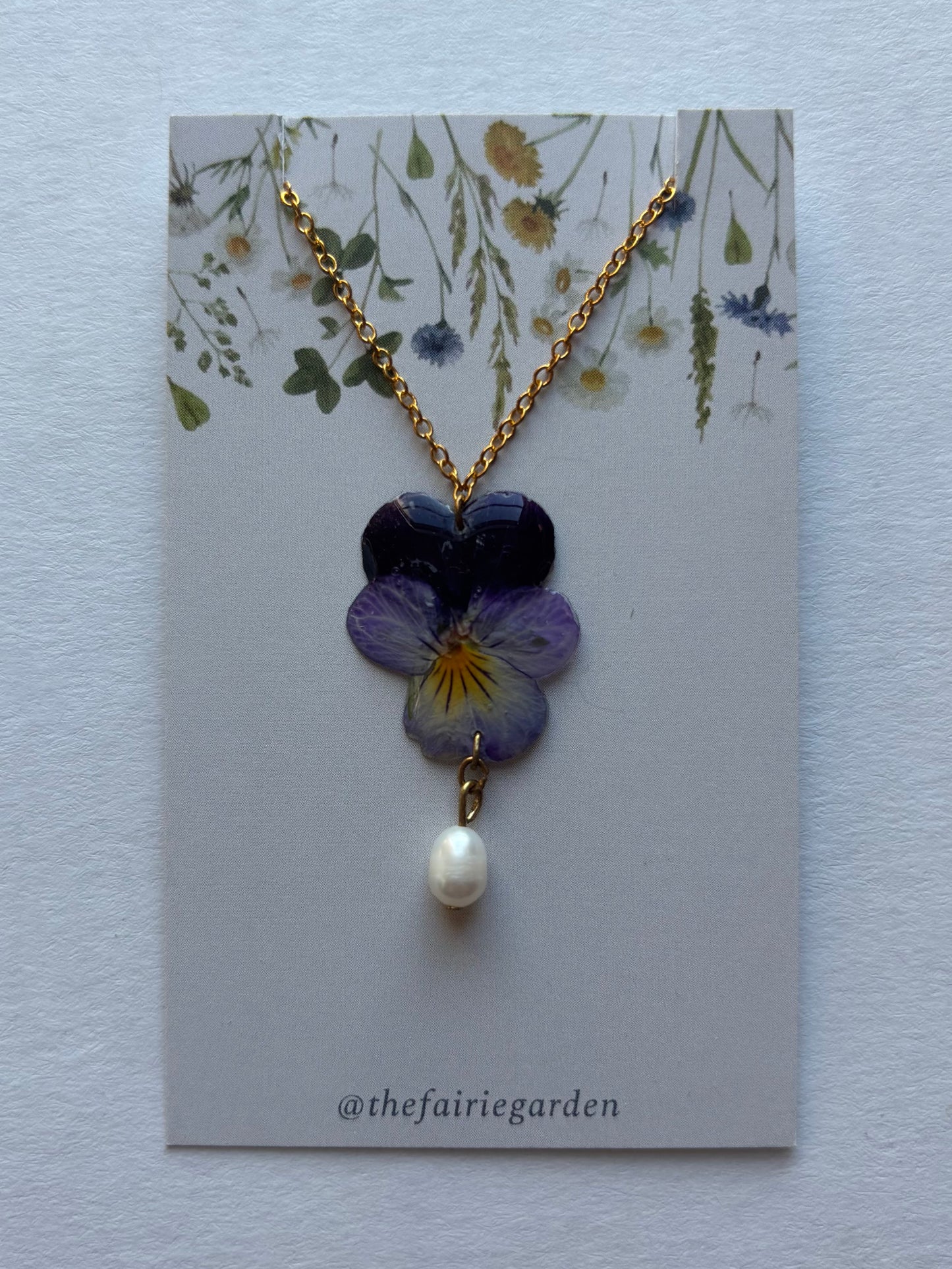 Viola and Pearl Necklace