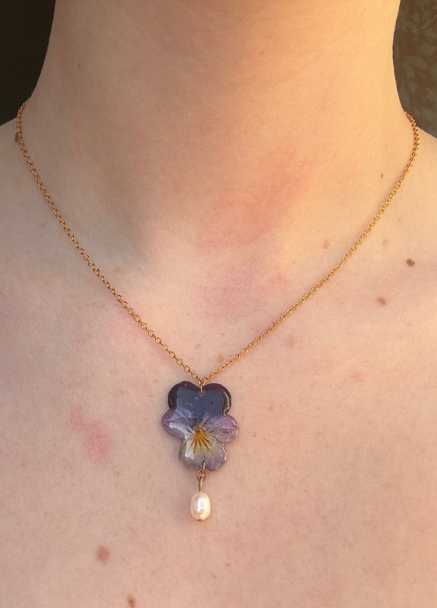 Viola and Pearl Necklace